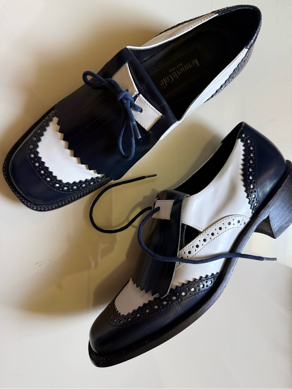 Kenneth Cole Leather Wingtip Heels